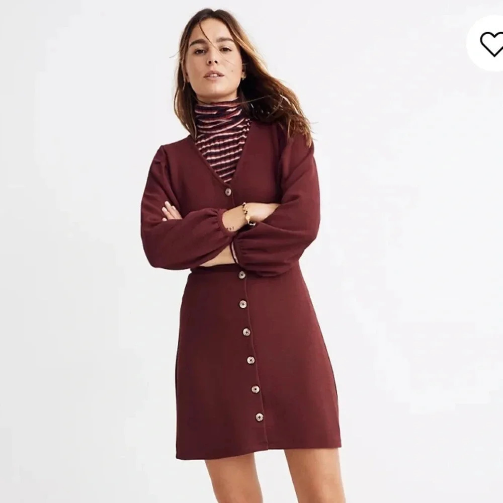 NWT Madewell Texture & Thread Crepe Balloon-Sleeve Dress